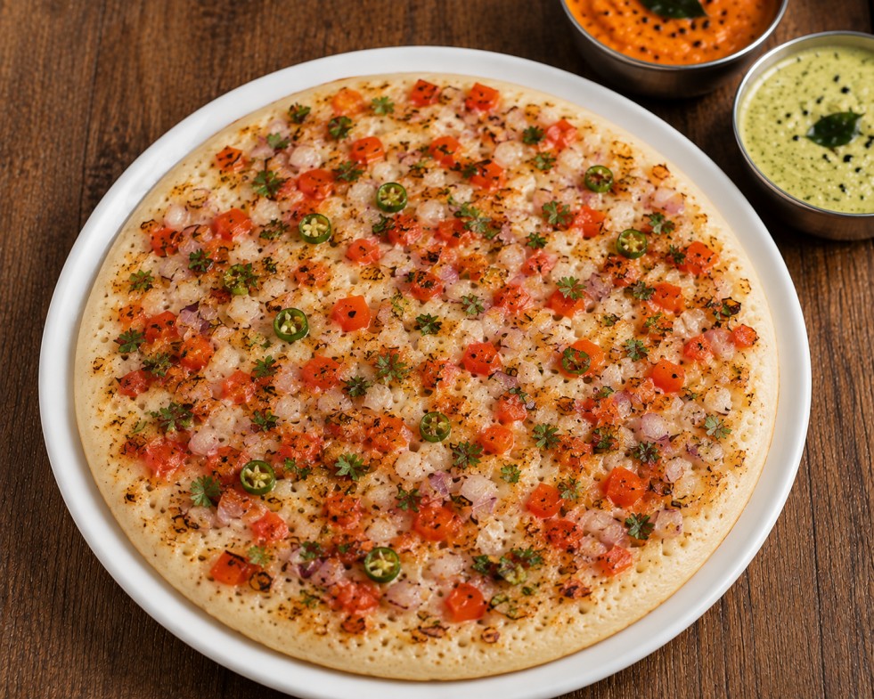 Onion Tomato Chilli Uthappam