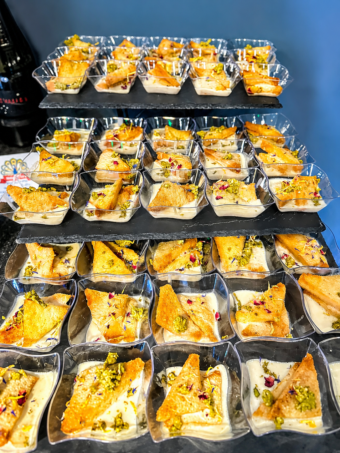 Trays of packaged ready meals on display